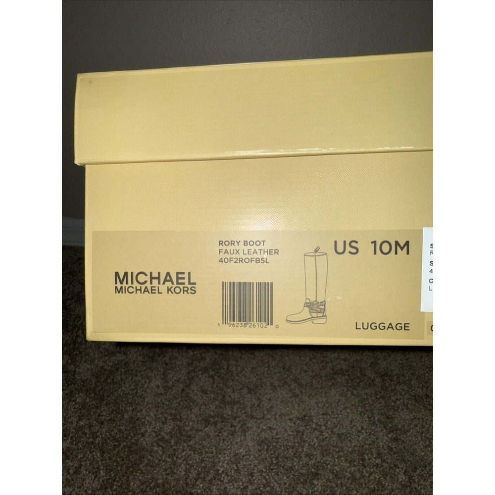 Michael Kors Rory Sz 10M Knee High Riding Boots Faux Leather Yellowstone Cowgirl - Picture 14 of 16